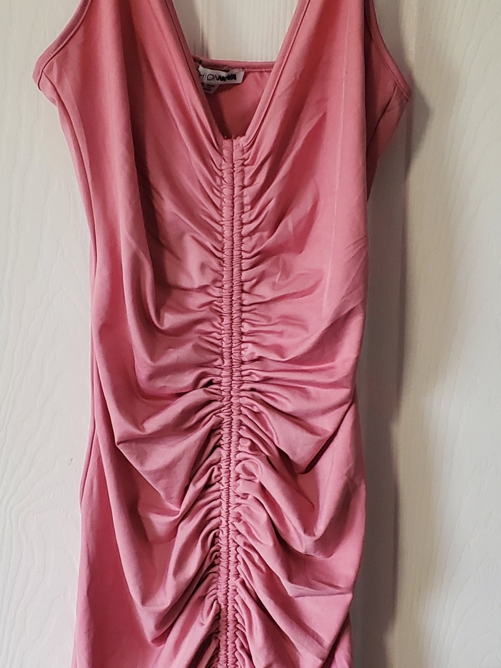 Fashion Nova Light Pink Shanghai Ruched Dress